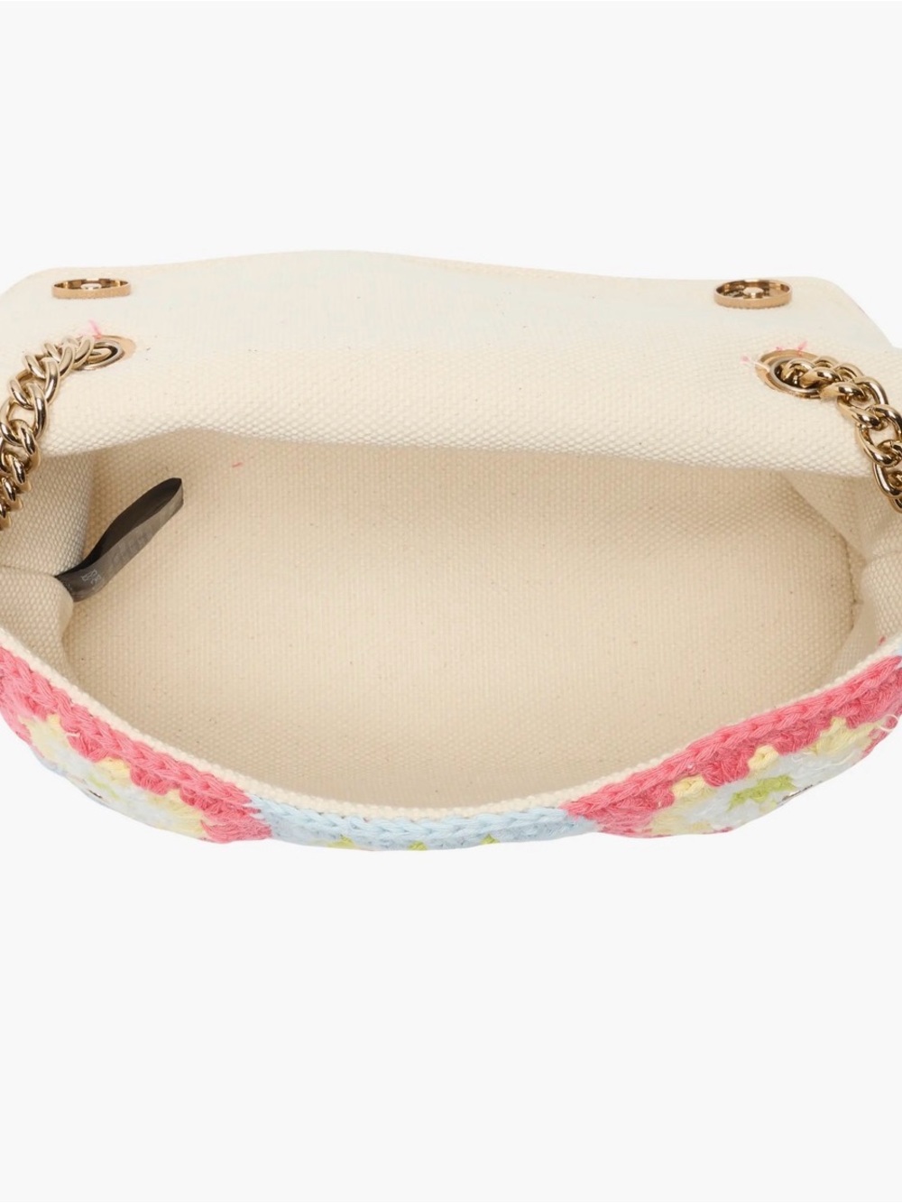 Kurt Geiger Crochet Floral Shoulder Bag in Pink, Light Blue and Yellow - Picture 4 of 6